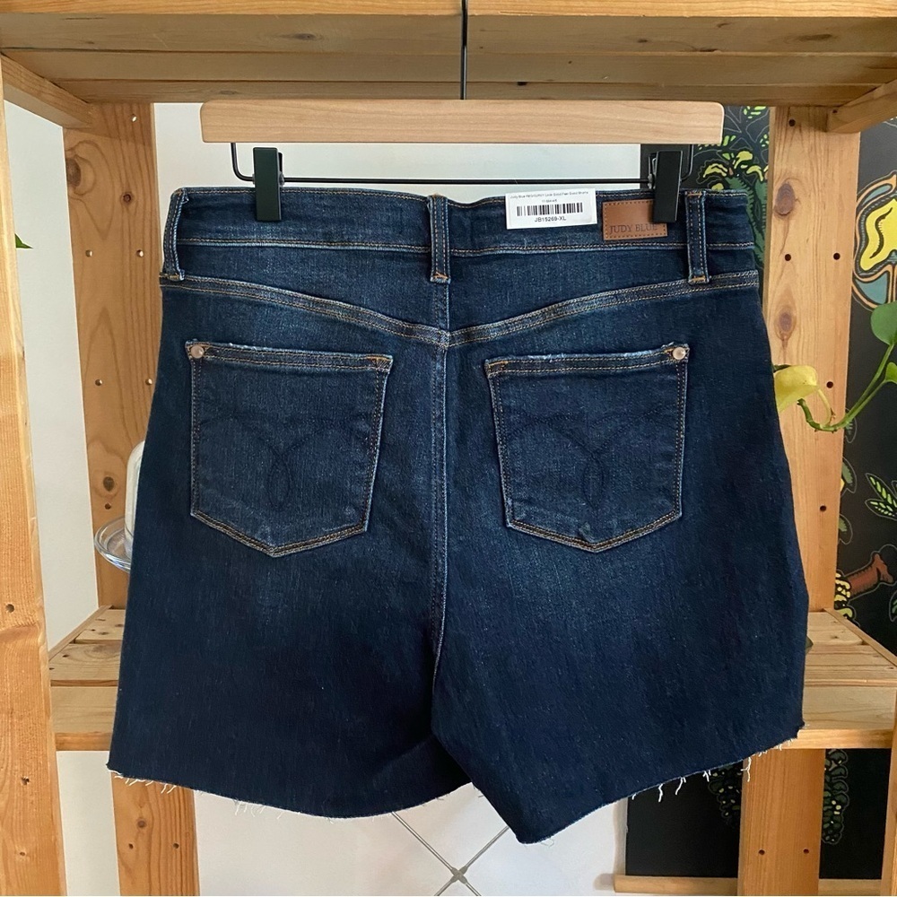 Judy Blue Palm Bay Exposed Button Fly High Rise Denim Shorts XL - Picture 6 of 16
